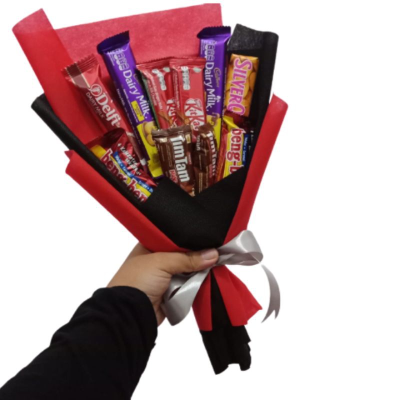 

BUKET BOUQUET SNACK COKLAT CHOCOLATE KADO ULTAH ANNIV WISUDA