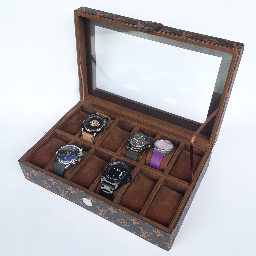 Watches Box Original isi 12 atau Kotak Jam Tangan Motif / Box Tempat Jam Termurah