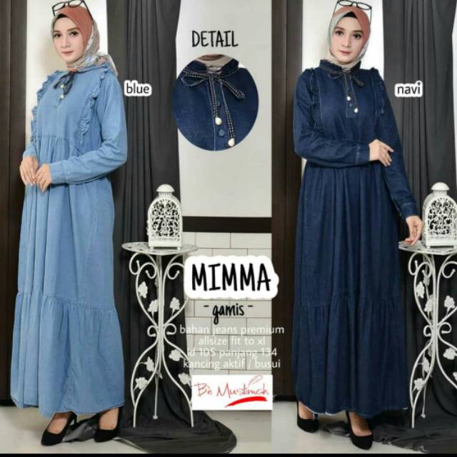 RECOMENDED SELLER《LD105  -PB134cm 》 GAMIS JEANS IMPORT MIMMA ORI LIGHT & NEVY ori 100% TERMURAH
