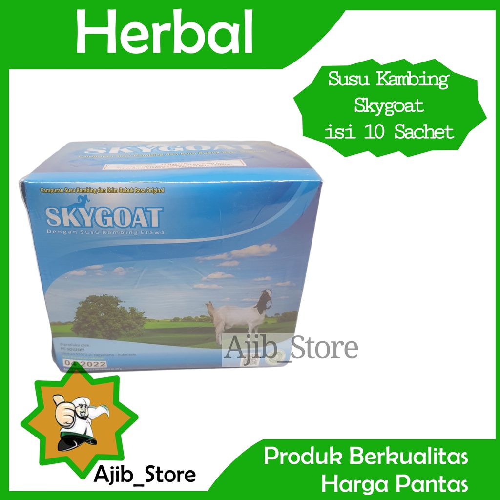 

(Box isi 10 Sachet) (Box isi 10 sachet) Susu Bubuk Kambing Etawa RASA ORIGINAL SKYGOAT 200 gram A509 Etawwa Serbuk