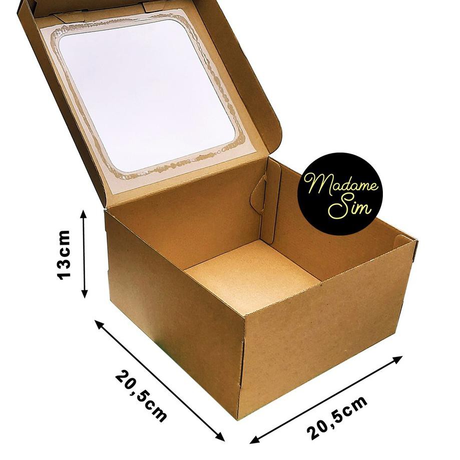 

KOTAK KUE - CAKE BOX 20 x 20 x 13 CM - COKLAT + JENDELA (ISI : 10 PCS) TF9