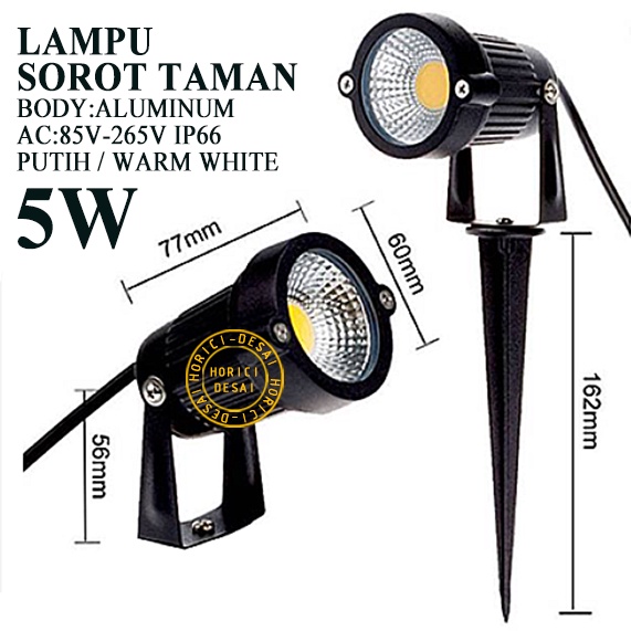 ASLI MURAH BODY ALUMINUM 5W COB LAMPU TAMAN GARDEN LIGHT LAMPU SOROT COB OUTDOOR FLOOD LIGT KAP SOROT