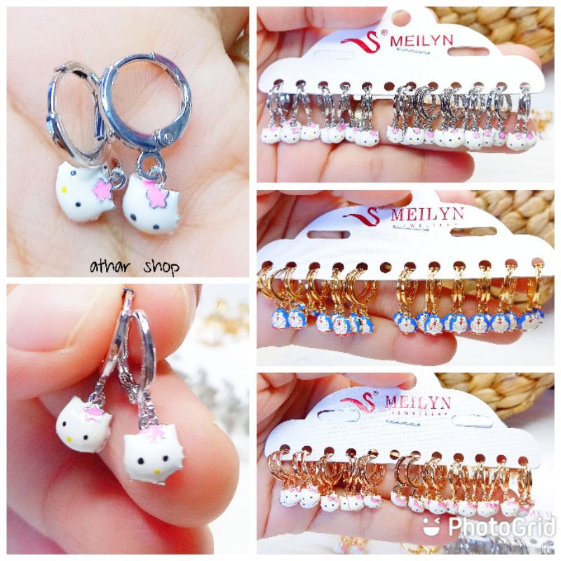 MEILYN ANTING ANAK KARAKTER HELLO KITTY DORAEMON KUDA PONI UNICORN