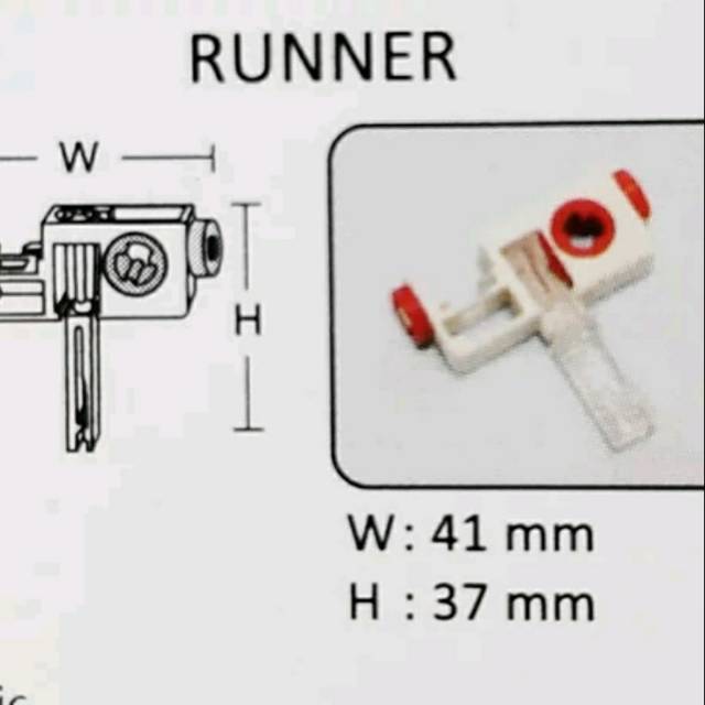 Penjepit kain vertikal blind Runner vertical blind jepitan gantungan kain