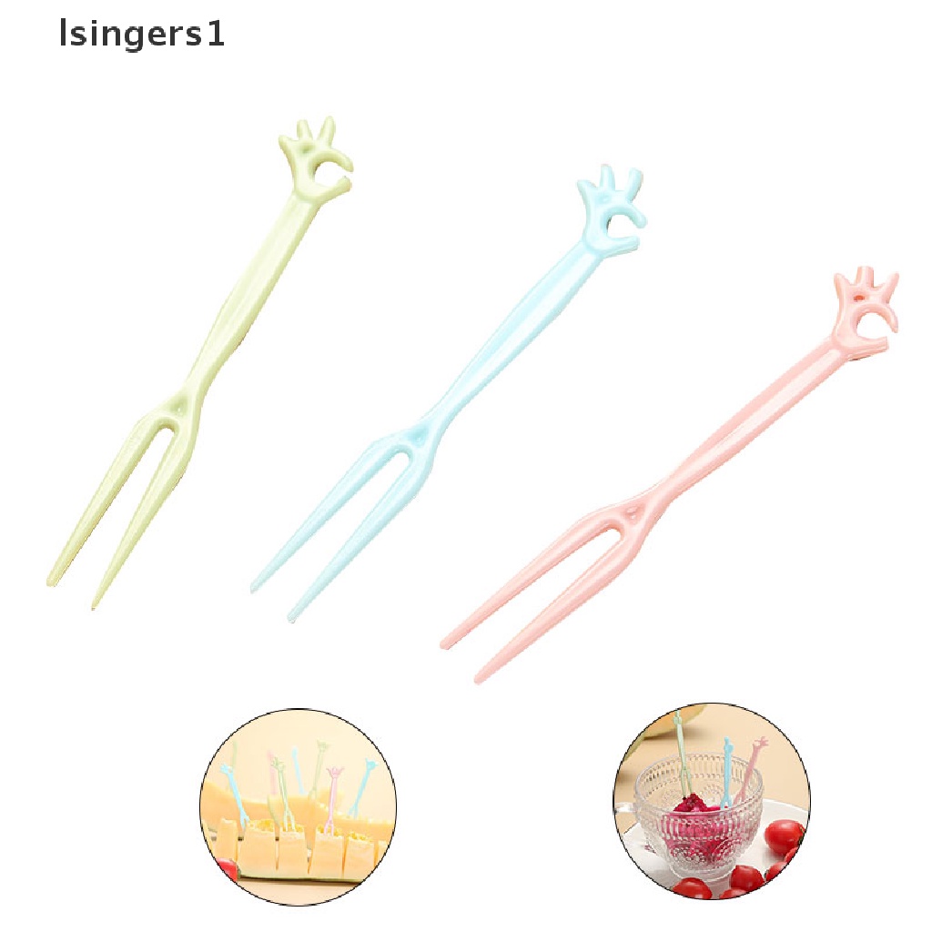 (lsingers1) 50pcs / Set Tusuk Gigi Buah / Snack / Dessert Bahan Plastik Untuk Anak