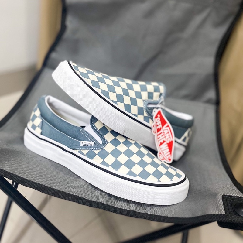 VANS ORIGINAL SLIP ON BLUE MIRAGE CHECK