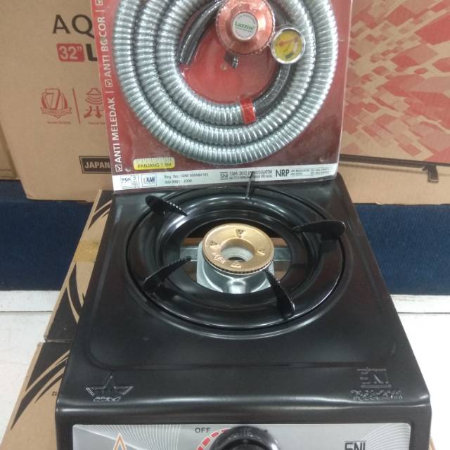 kompor gas berqualitas 1 tungku MLS bonus slang paket