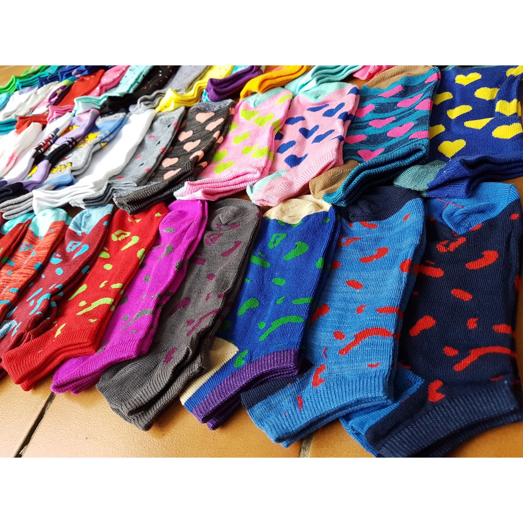 [GROSIR 6PASANG] Kaoskaki motif pendek mata kaki sock KKTUMIT-MOTIF NEON CE