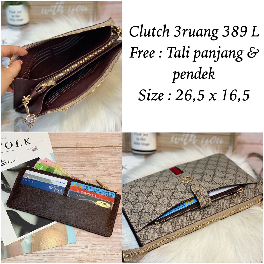 clutch selempang branded #388M #389L free tali panjang dan tali pendek