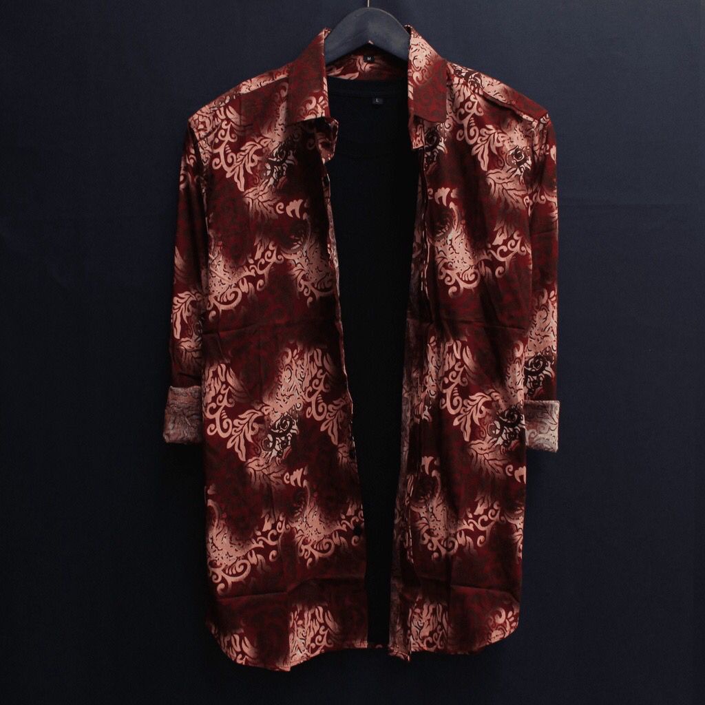 NEW ARRIVAL DISTRO BATIK PRIA BORDIR SOGAN HRB026 BATIKAF NOTOARTO BATIK IPNU-IPPNU HEM PRIA Bel-FLORA MARON