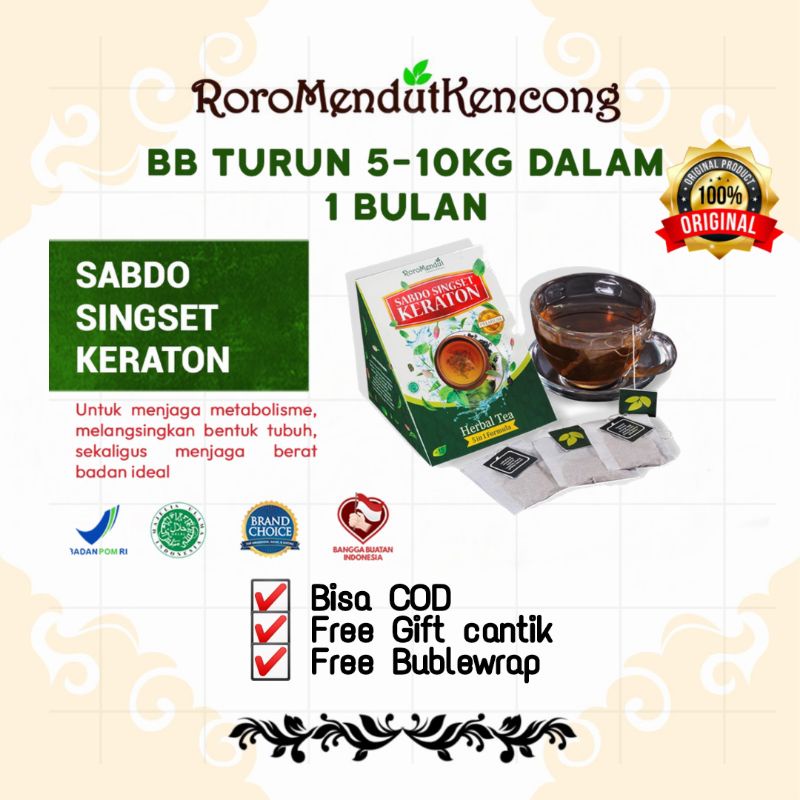 

[FREE GIFT] Roro Mendut Teh pelangsing Sabdo Singset keraton