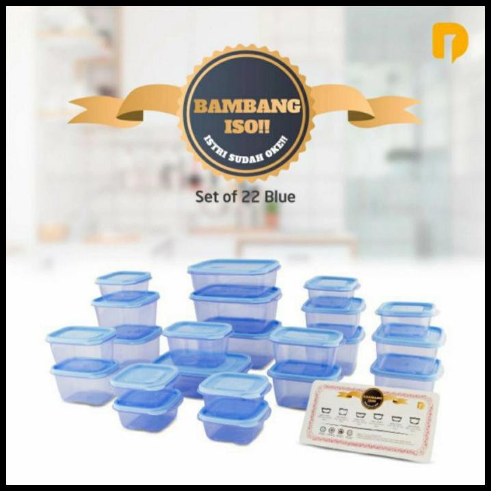 Wadah Plastik Serbaguna ''Bambang Set Of 22" - Biru, Set