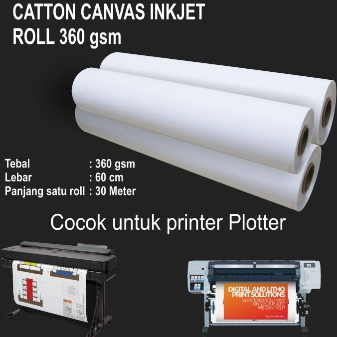 

Bahan kanvas Roll Inkjet 360gsm / Catton Canvas lukis roll Aqueous