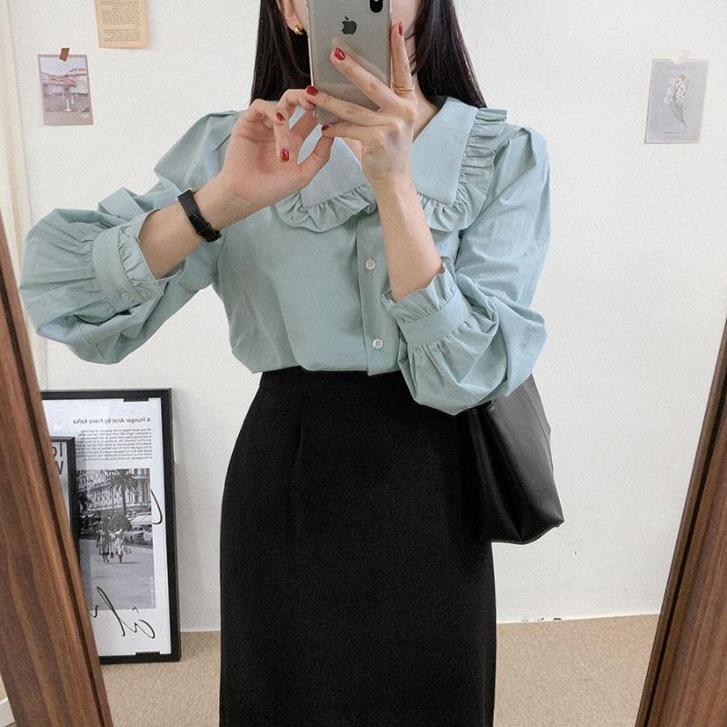 Minkha Blouse Poplin/kemeja wanita/atasan wanita/kemeja katun poplin