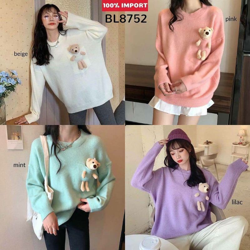 Teddy Bear Pocket Fury Knit Sweater