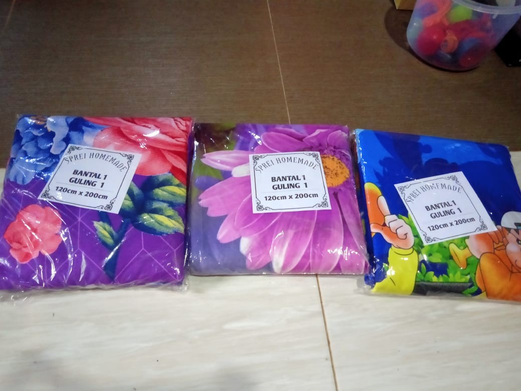 Sprei Homemade Karakter Doraemon Grosir Perlengkapan Kamar Tidur Seprai Springbed Murah Cod