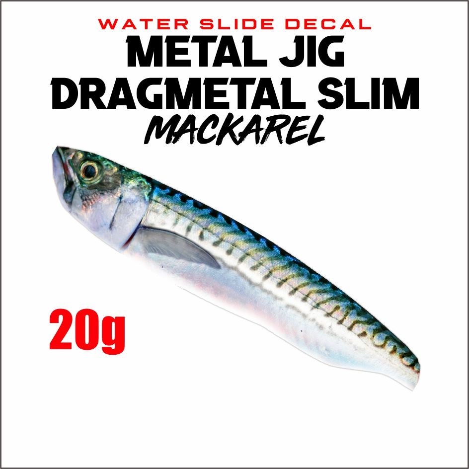 Dragmetal Slim Mackarel Water Slide Decal Metal Jig 20g 40g 60g