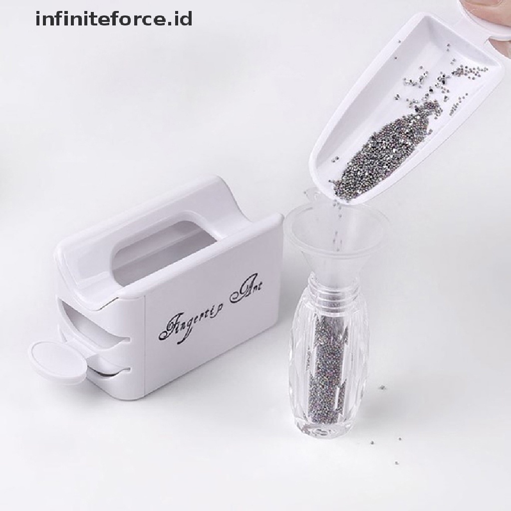 Infiniteforce.id Nampan Daur Ulang Glitter Kuku Portable Dua Lapis Untuk Manicure