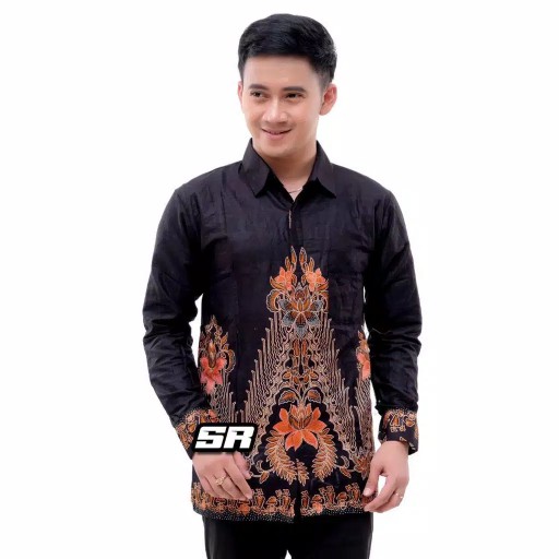 Batik Kalongan Hrb026 Kenongo Kemeja Hem Pendek Padi Pekalongan 08