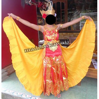 1 set pakaian tari cendrawasih bali satin Kostum komplit