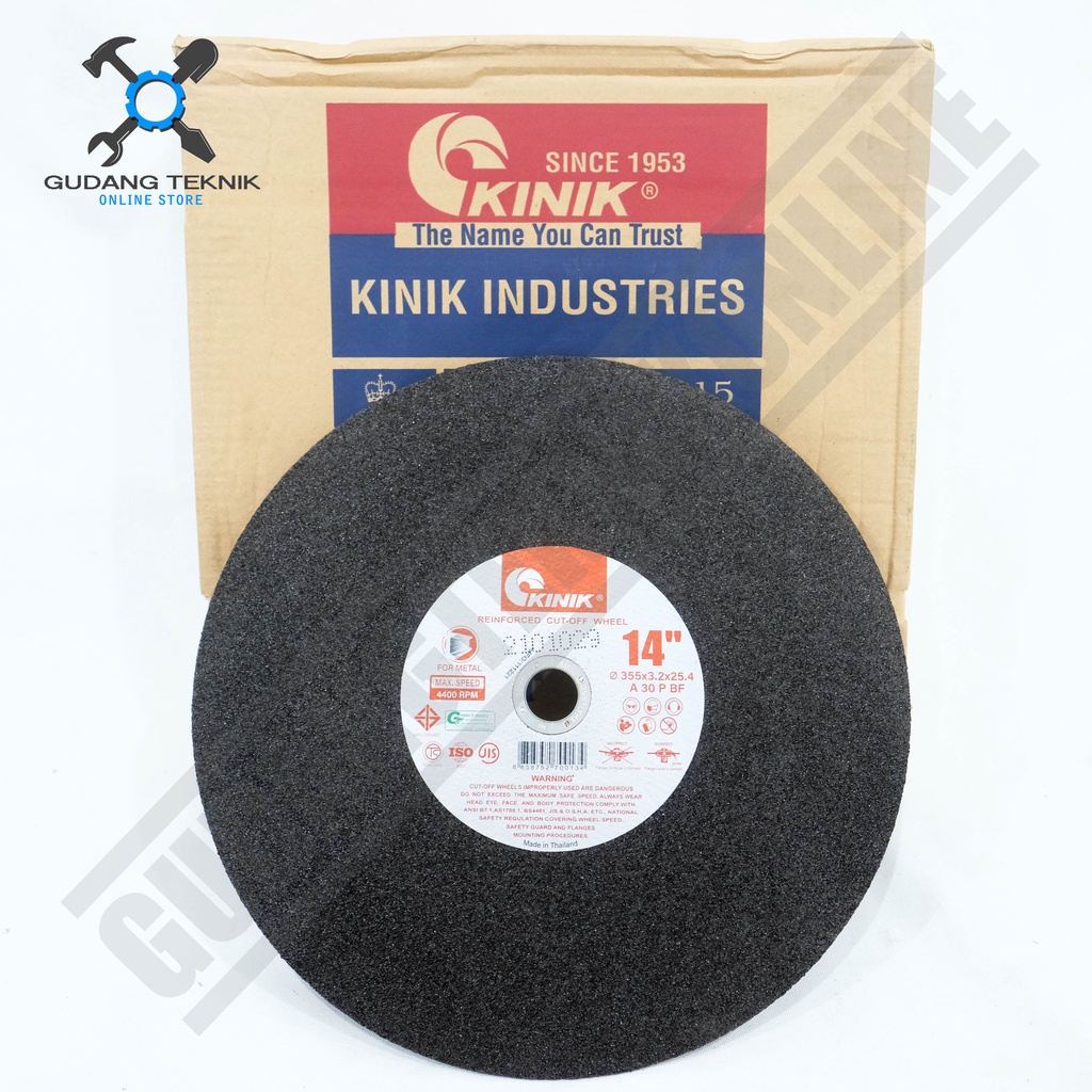 Mata Pisau Cut Off 14 Inch KINIK  / Cutting Wheel 14&quot;  Mata Batu Gerinda Potong 14Inch KINIK