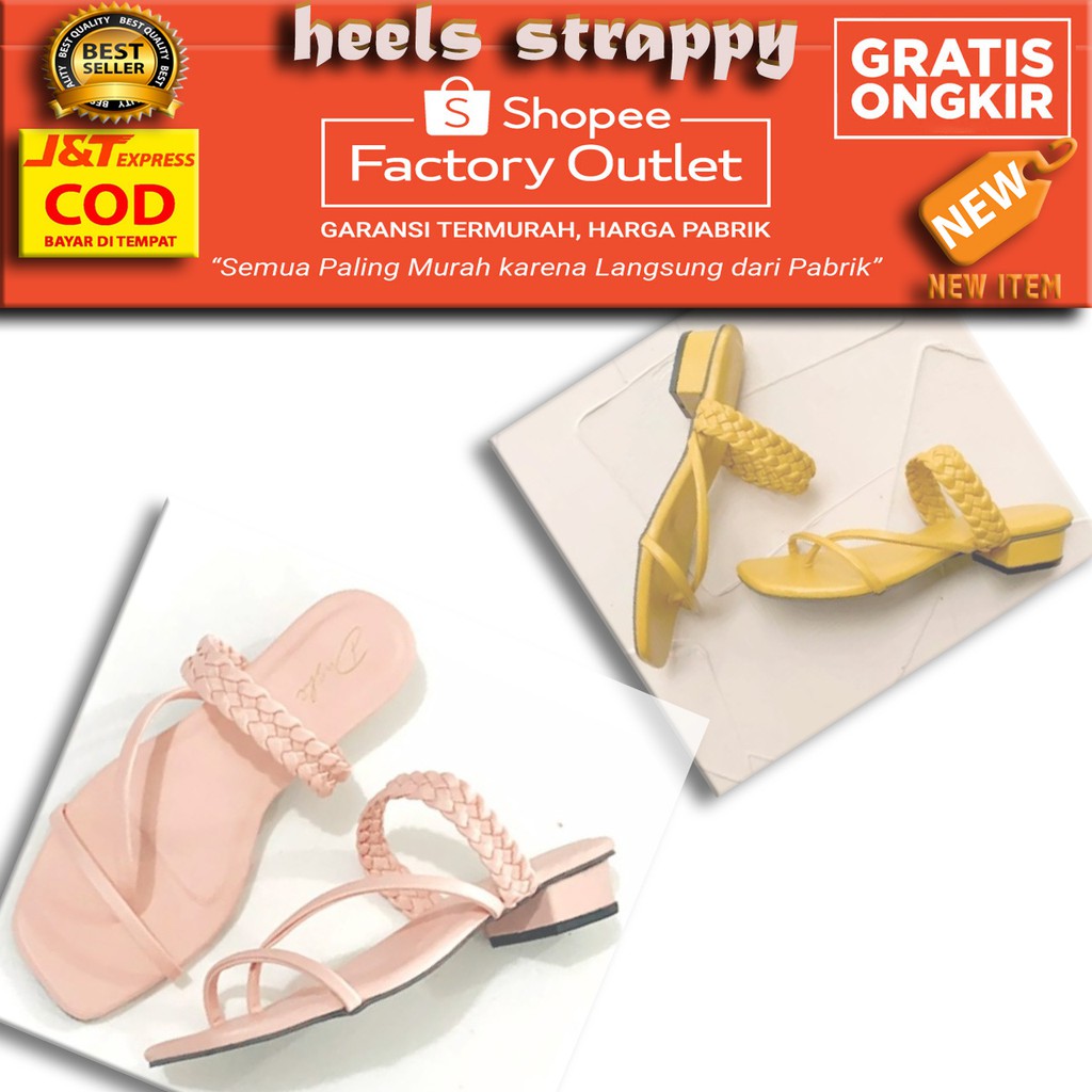 SANDAL SENDAL JEPIT WANITA TERBARU 2021 KEKINIAN CEWEK REMAJA KOREA HAK KACA PESTA PREMIUM KF05