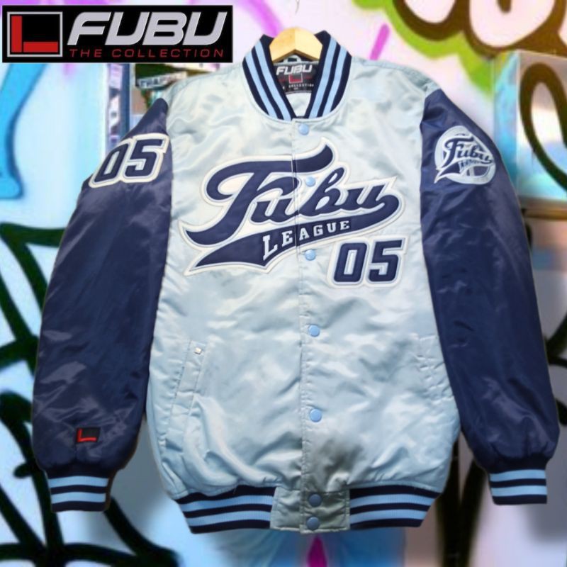 FUBU LEAGUE 05 USA CLASSIC DESIGNS VINTAGE VARSITY BASEBALL JACKET BOMBER ORIGINAL AUTHENTIC RARE