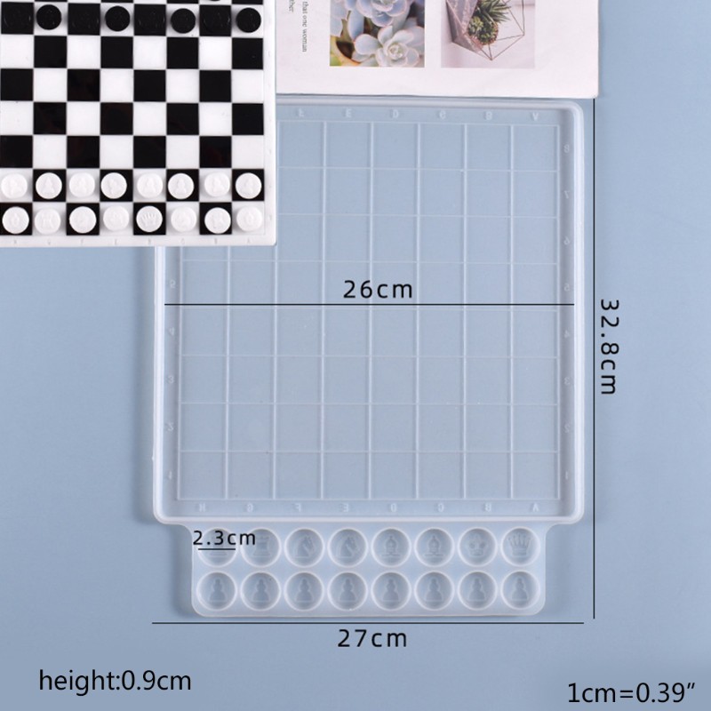 Cetakan Kristal Epoksi Resin Bentuk Catur Internasional Bahan Silikon