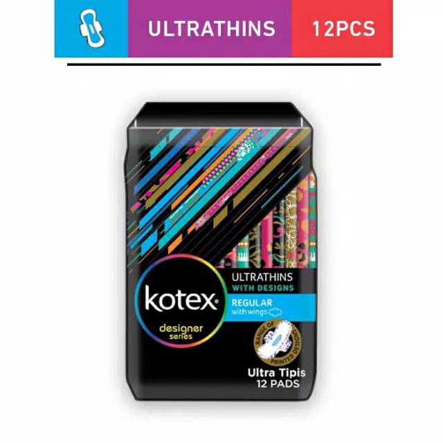 Kotex Ultrathins Designer Series Regular Wings Pembalut Isi 12 Pads