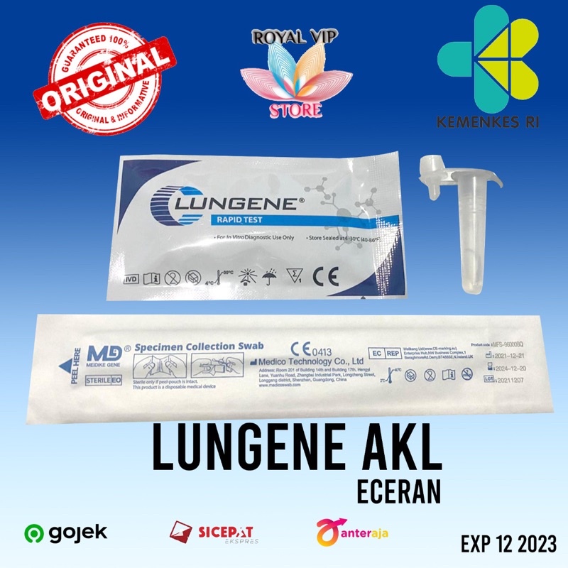 Swab Hidung Mandiri Kit Antigen Lungene 1 pc AKL | Alat swab antigen BIRU IMPORT Lungene biru