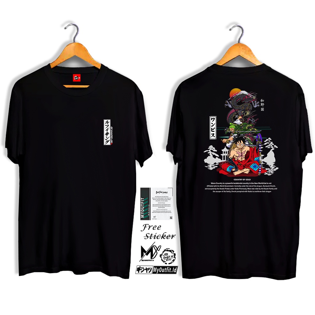 My Outfit.Id Kaos One Piece New Negeri Wano Episode 1000 Original Clothing Baju T shirt Anime Luffy 