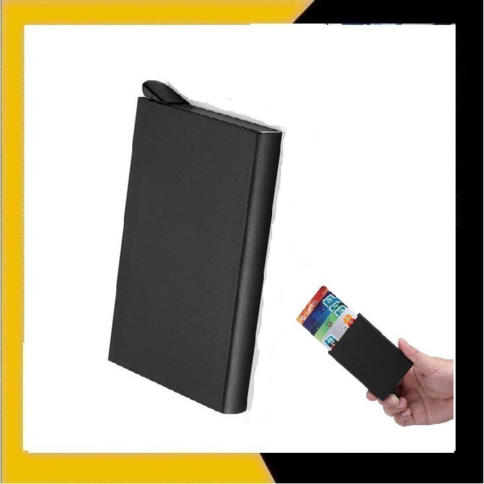 Rhodey Dompet Kartu Slim Slider Aluminium Black
