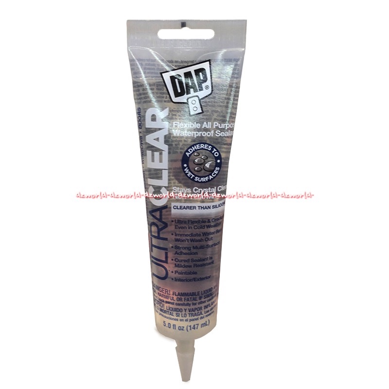 DAP Ultra Clear Flexible 147ml All Purpose Waterproof Sealant Lem Serbaguna Anti Air Tahan Air Warna Bening Transparan Glue Silicon Silikon lem di Air