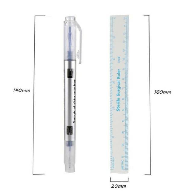 Microblading pen / pena penanda sulam alis + penggaris / eyebrow tattoo pen marker