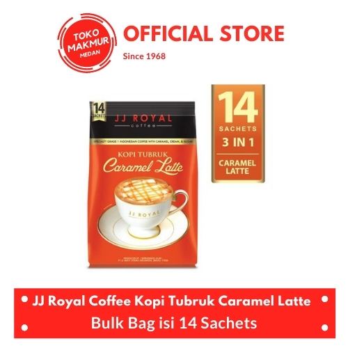 JJ ROYAL KOPI TUBRUK CARAMEL LATTE BULK BAG ISI 14 SACHETS