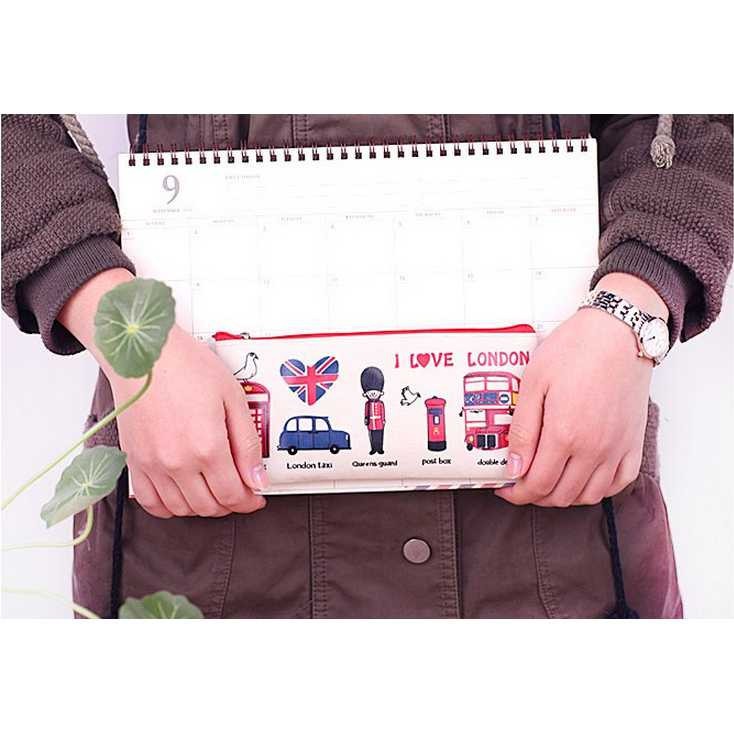 

S3137 tempat pensil I love london I love london pencil case STP002