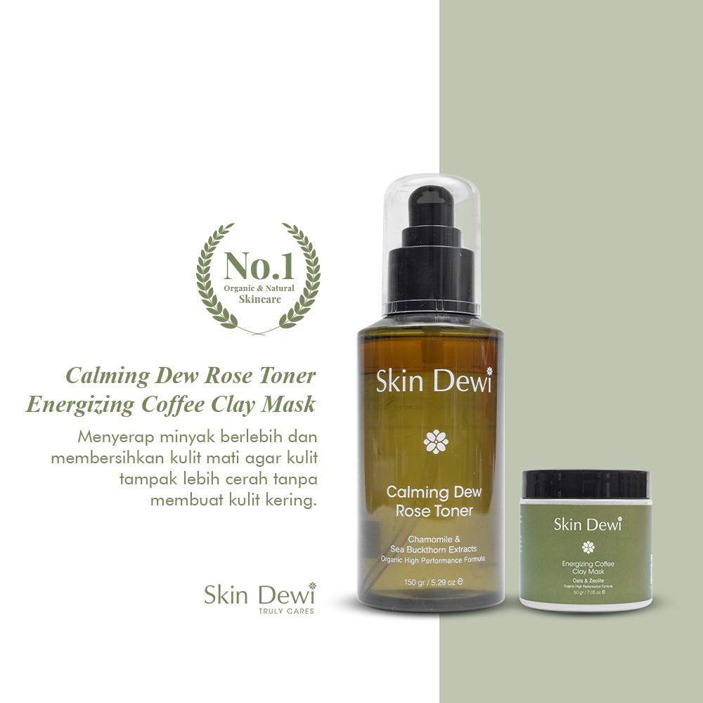 

Skin Dewi Calming Dew Rose Toner 150gr + Energizing Coffee Clay Mask 50gr