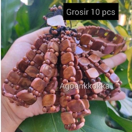 Grosir 10 pcs Gelang ketupat halat coklat kokka kaukah