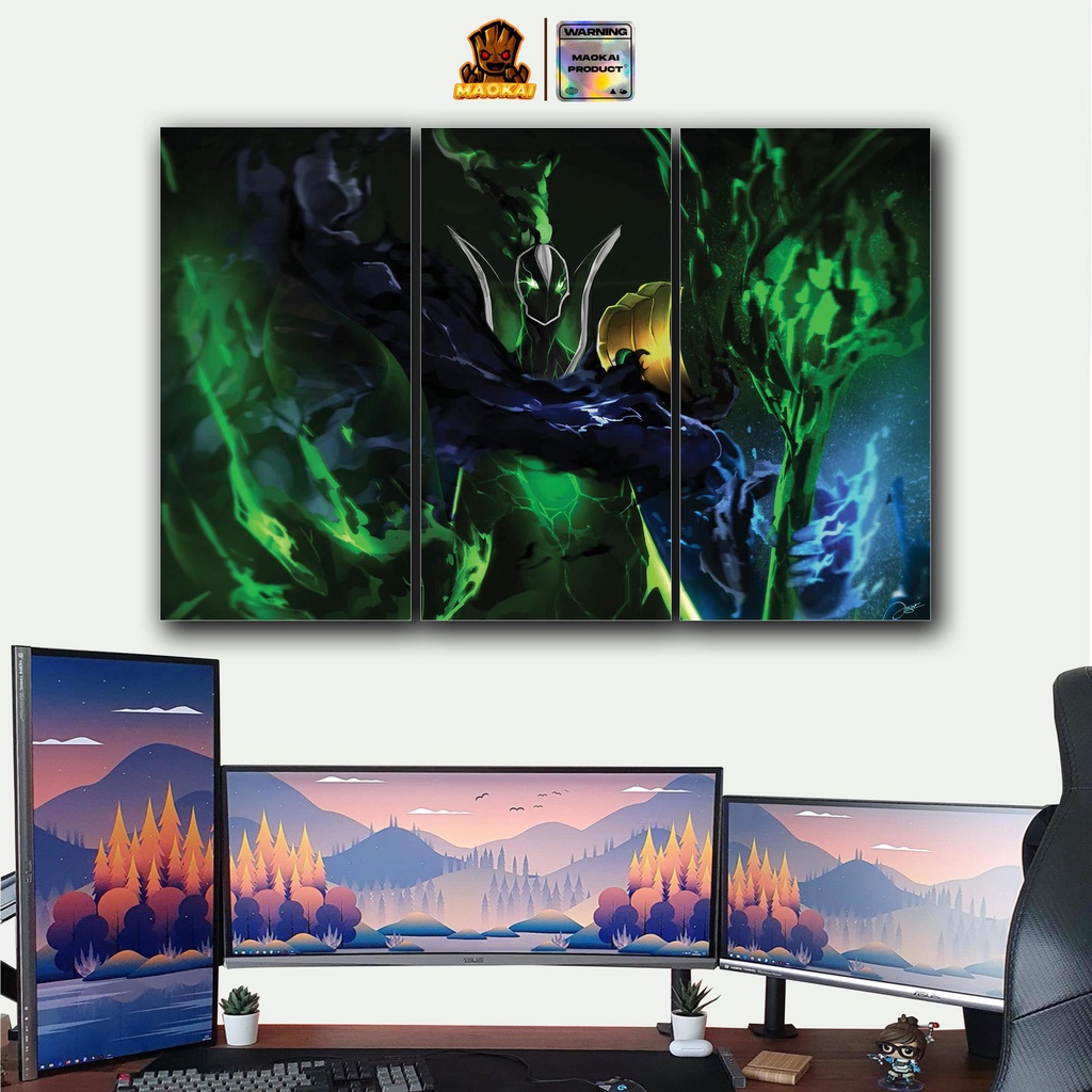 MAOKAI 1 SET Pajangan Hiasan dinding DOTA 2 RUBICK Poster Kayu 3Pcs Wall Decor