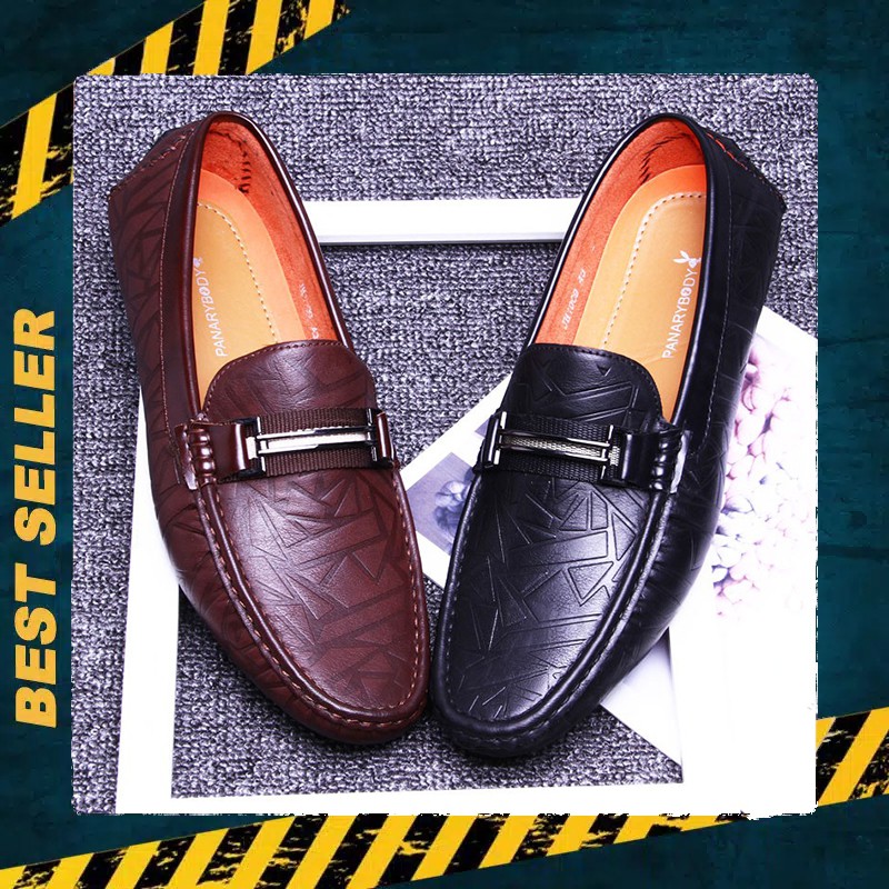 (PROMO) Sepatu Loafers Kasual Pria Hitam Sepatu Casual Pria Antislip JH1909