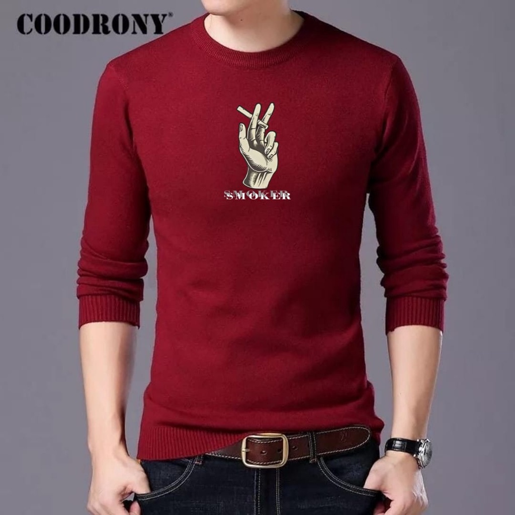 ALIPIO FASHION - BAJU SWEATER SMOKER / atasan pria / sweater pria / keren / terbaru