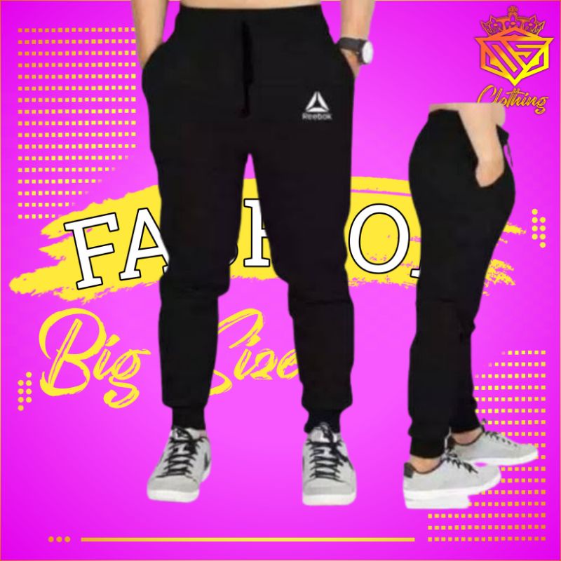 Celana Training Pria Jumbo Rebook Jogger Big Size xxl xxxl xxxxl xxxxxl Celana Panjang