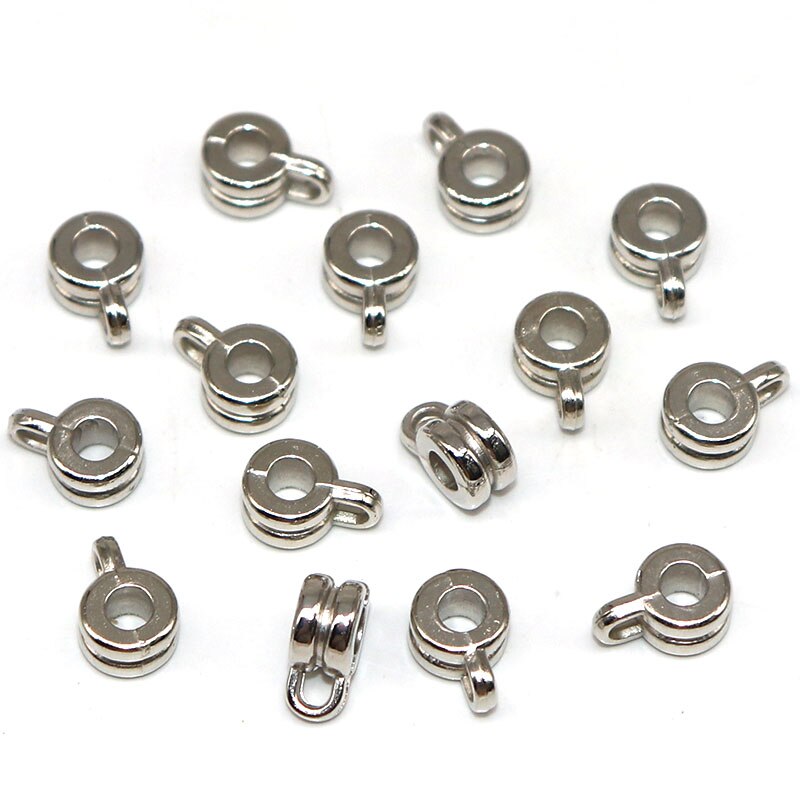 7.7 BIG SALE 6*4Mm 10Pcs Plastic Ccb Beads Silver Plated Loose Bead Charms For Bracelet Making