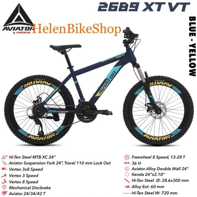 DH498 SEPEDA MTB 24 INCH AVIATOR 2689XT VT FDGDF34545
