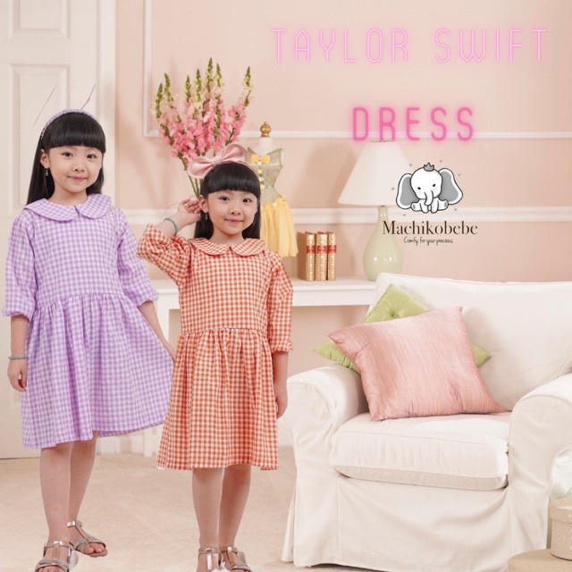 Baju Dress Anak Taylor Swift Inspired gingham dress