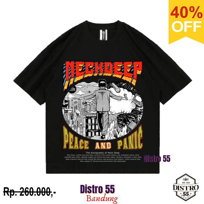 KAOS BAND NECKDEEP "PEACE AND PANIC" VINTAGE TSHIRT (OVERSIZED TEE) / TSHIRT NECKDEEP KAOS OVERSIZE