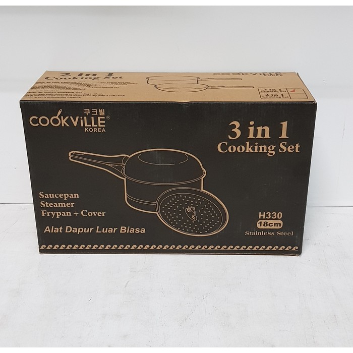 Cookville 3 in 1 Fry pan - Sauce pan with steamer