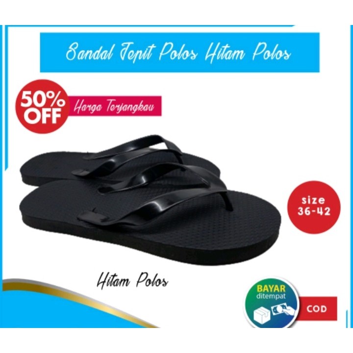 Sandal jepit hitam polos