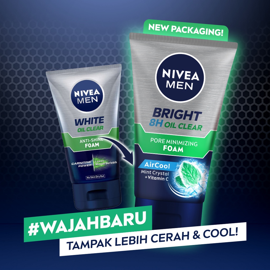 NIVEA MEN White Oil Clear Anti-Shine Foam 100mL Triplepack