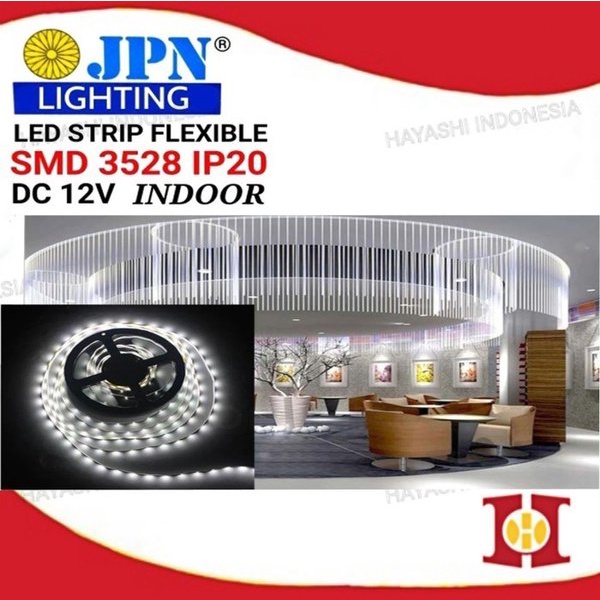 LED strip DC 12V 4.8W 3528 IP20 TEMBAGA PCB KUNING 10m roll